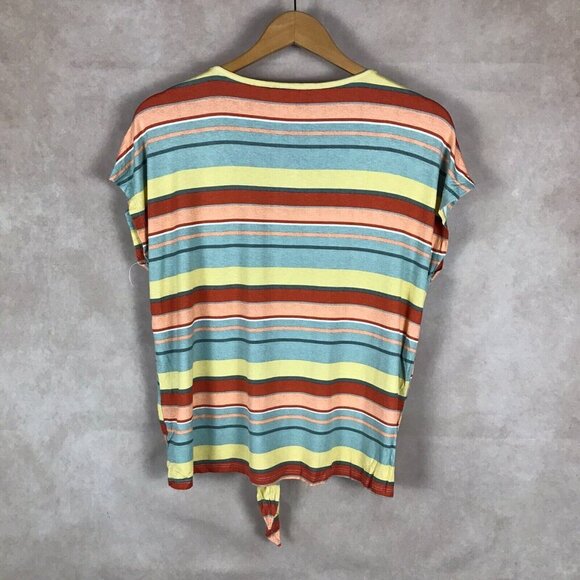 Style & Co. Soft Pastel Striped Knot Front T-Shirt NEW SMALL - Picture 6 of 6
